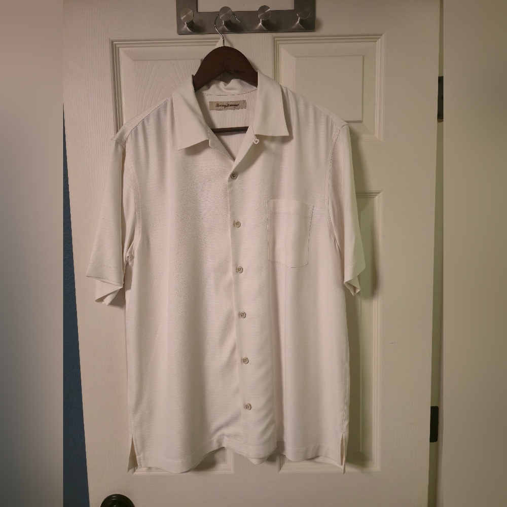 Tommy Bahama Cream Shirt, Men Medium